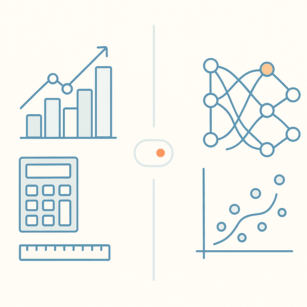 Comparison between machine learning and traditional analytics approaches
